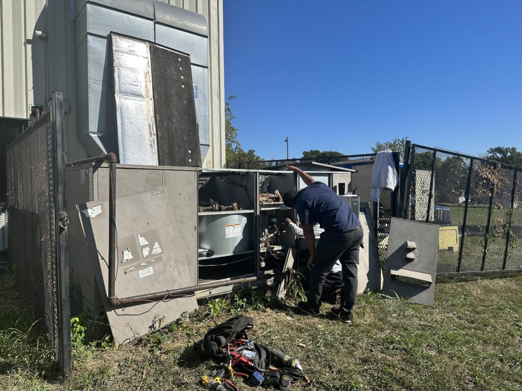 men working outside