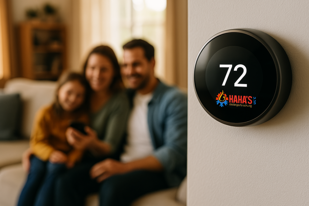 family happy in living room