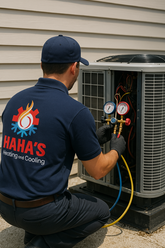 tech work on outside ac unit