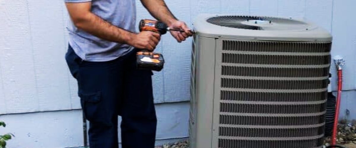 Man testing ac